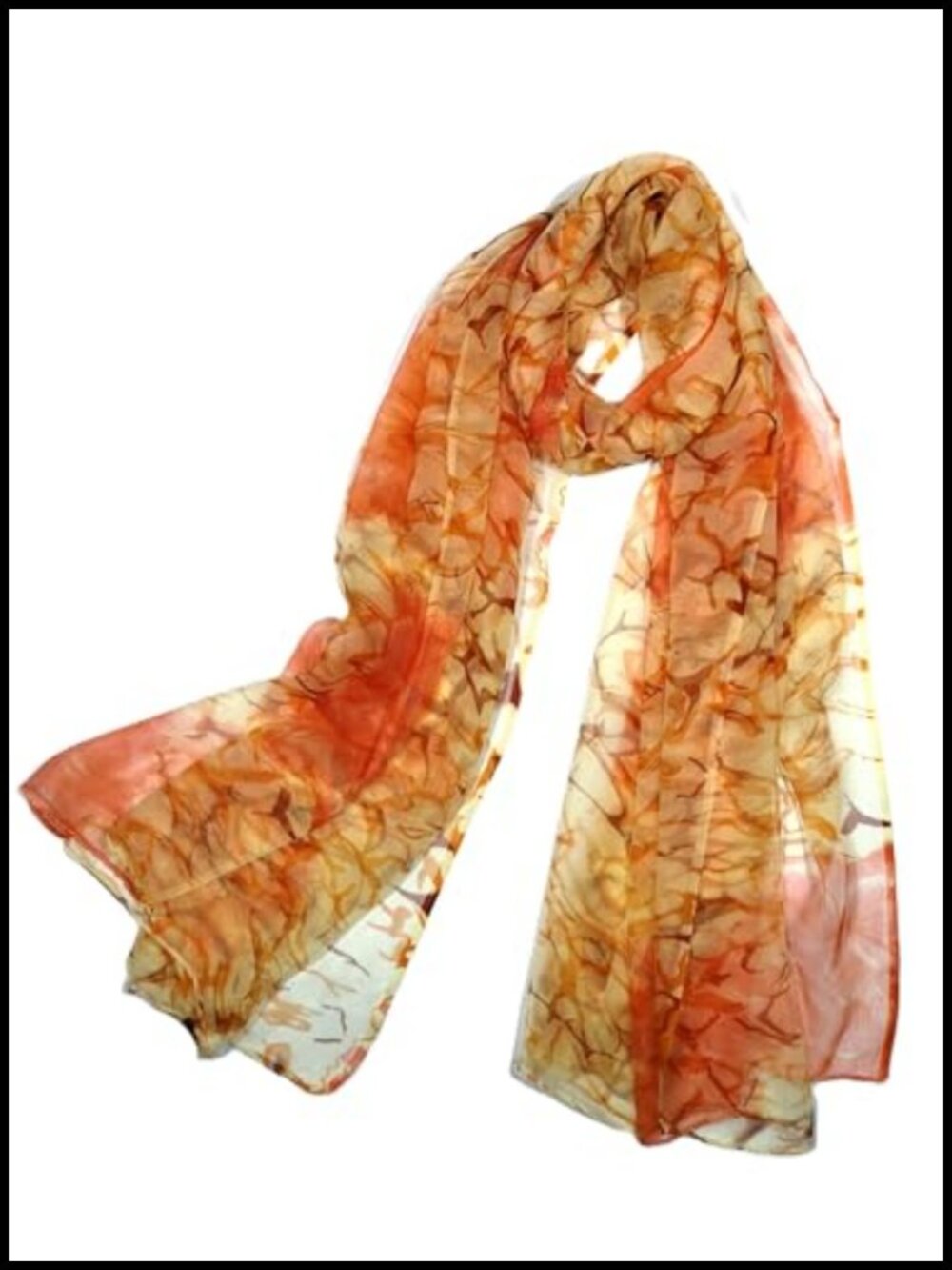 Mulberry Silk Blend Floral Long Scarf Oblong Shawl Wrap in Gift Box
